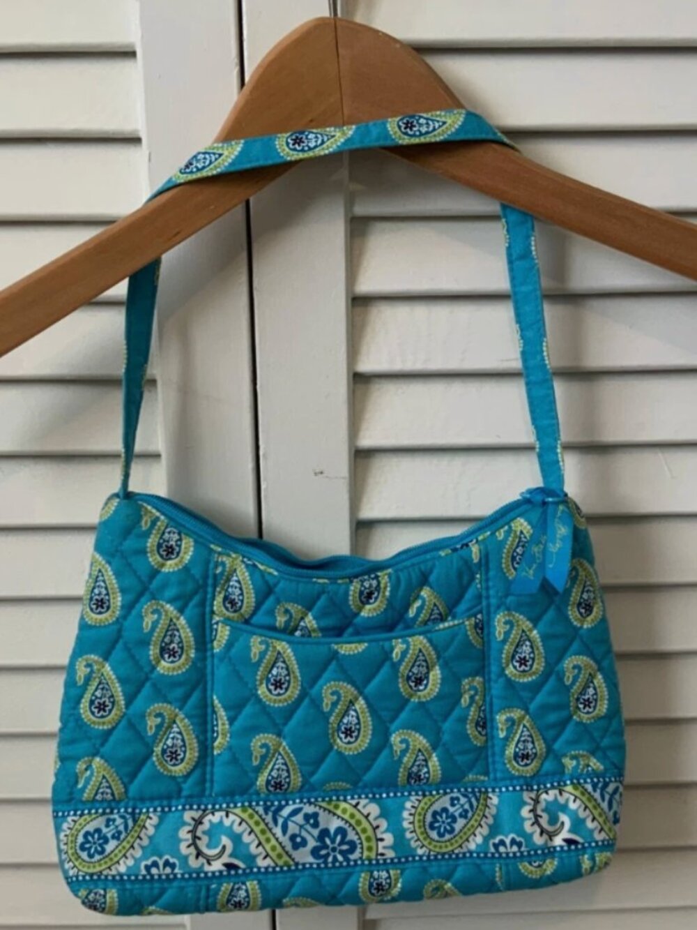 Vera Bradley Molly Bermuda Blue Retired Quilted Shoulder Bag Paisley
